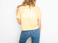 SLO Babe Boxy Womens Shirt: Lemon
